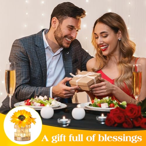 AMWGIMI Sunflowers Flower Lamp,Rechargeable Cordless Touch Table Lamp,3-Colour Infinitely Dimming Small Night Light,Festival Restaurant Bedroom Bar Coffee Shop Birthday Gifts for Women Mom