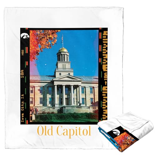 NORTHWEST NCAA Iowa Hawkeyes Silk Touch Throw Blanket, 50" x 60", Campus Life