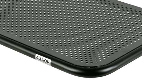 Allsop Large Metal Art Monitor Stand, 18-Inch wide platform holds 50 lbs with keyboard storage space - Black (30336)