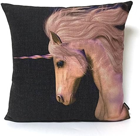 FUNHOM Retro Horse Unicorn Pillow Covers Linen Cushion Cover Office Home Decoration Sofa Cushion Cover