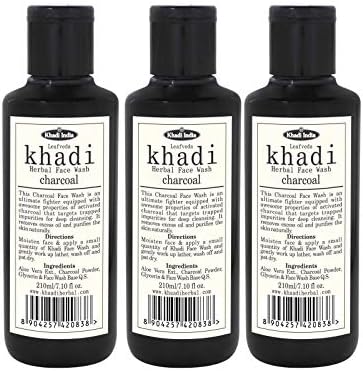 Khadi Herbal Charcoal Face Wash Pack of 3 (630ml)