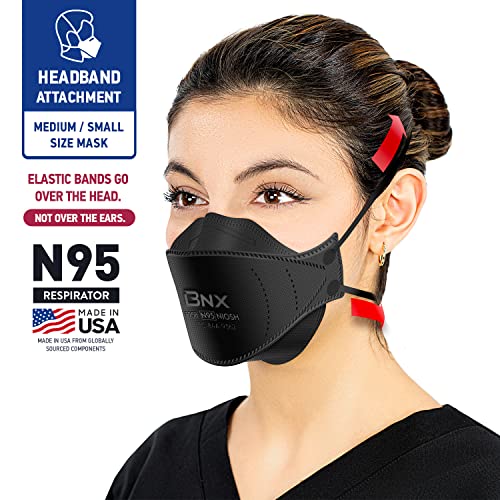 BNX N95 Mask Black NIOSH Certified MADE IN USA Particulate Respirator