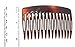 Parcelona French Nice N Simple Tortoise Shell Brown Large 2.75” Celluloid 15 Teeth Set of 2 Side Hair Combs for Women and Girls