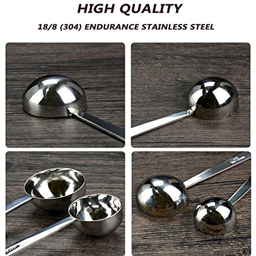 Stainless Steel 2 Tablespoon Measuring Coffee Scoop,Endurance Metal 304 30ml coffee scoop for
