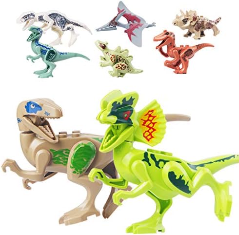 Cemetoy Dinosaur Toys 8 Pack Mini Dinosaur Action Figures DIY Building Blocks Playset Party Favors Toys for Kids Boys Toddler Educational
