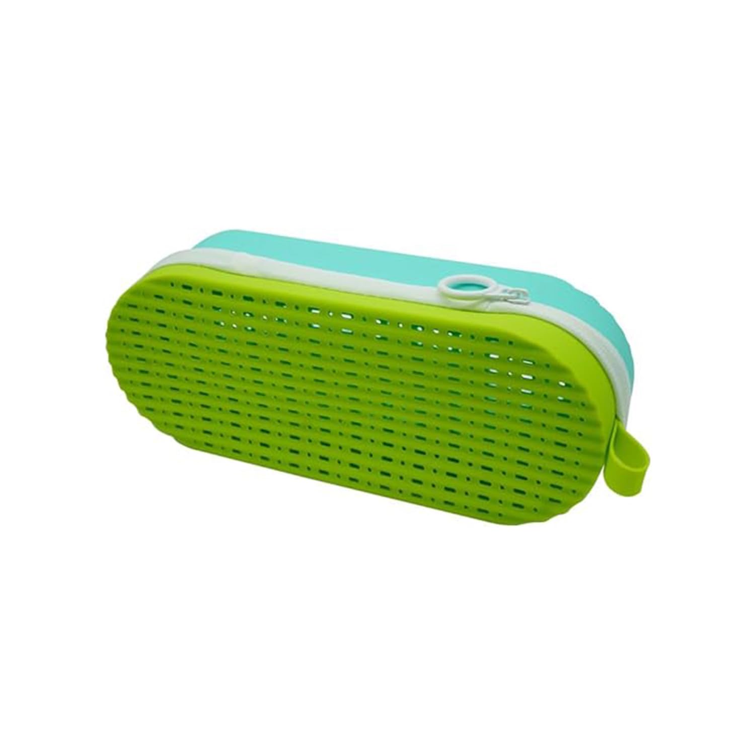 Photo 1 of Flakimid Swim Goggle Case for Swimming Goggles, Silicone Protective Cases with Drain Hole, Portable Zipper Eye Box with Hook (Green&Blue)