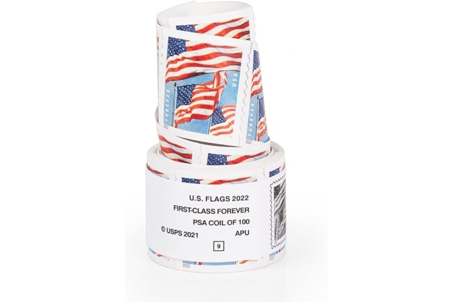 Qxnetgre Postage Forver Stamps US Flag First Class Mail roll of 100 (1Rolls)