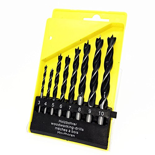Generic 8Pcs/set Auger Bits Round Shank Wood HCS Center Drill Bit Set Tricuspid Wood Drilling 3mm-10mm Metal Tools