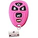 KeylessOption Keyless Entry Remote Control Car Key Fob Replacement 15913415 -Pink