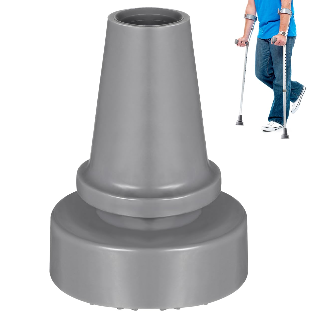 ROSENICE Walking Stick Rubber Tips 19mm, Non-Slip Cane Ferrules Replacement, Self Standing Crutch Feet for Elderly, Anti-Shock Mobility Aid Tip for Zimmer Frames & Poles