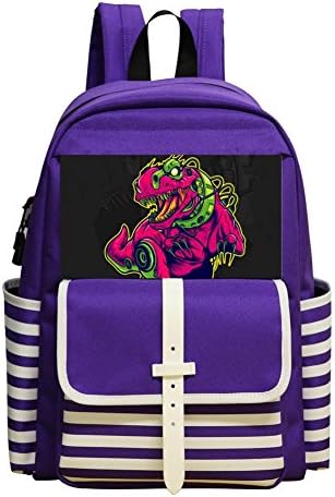 Mini School Bags For Kindergarten Unisex Kids,Print Tyrannosaurus Rex,Purple