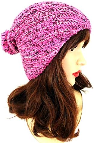 Women's Hat Knit Pink Beanie Hat