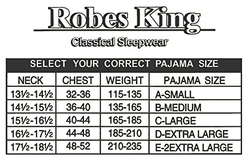 image for Robes King RK Classical Sleepwear Mens Broadcloth Woven Pajama Set, Si