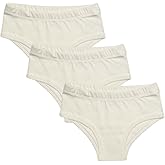ORGANICKID Girls 100% Organic 100% Cotton Underwear GOTS Certified Kids Toddler Panties Briefs Pack of 3