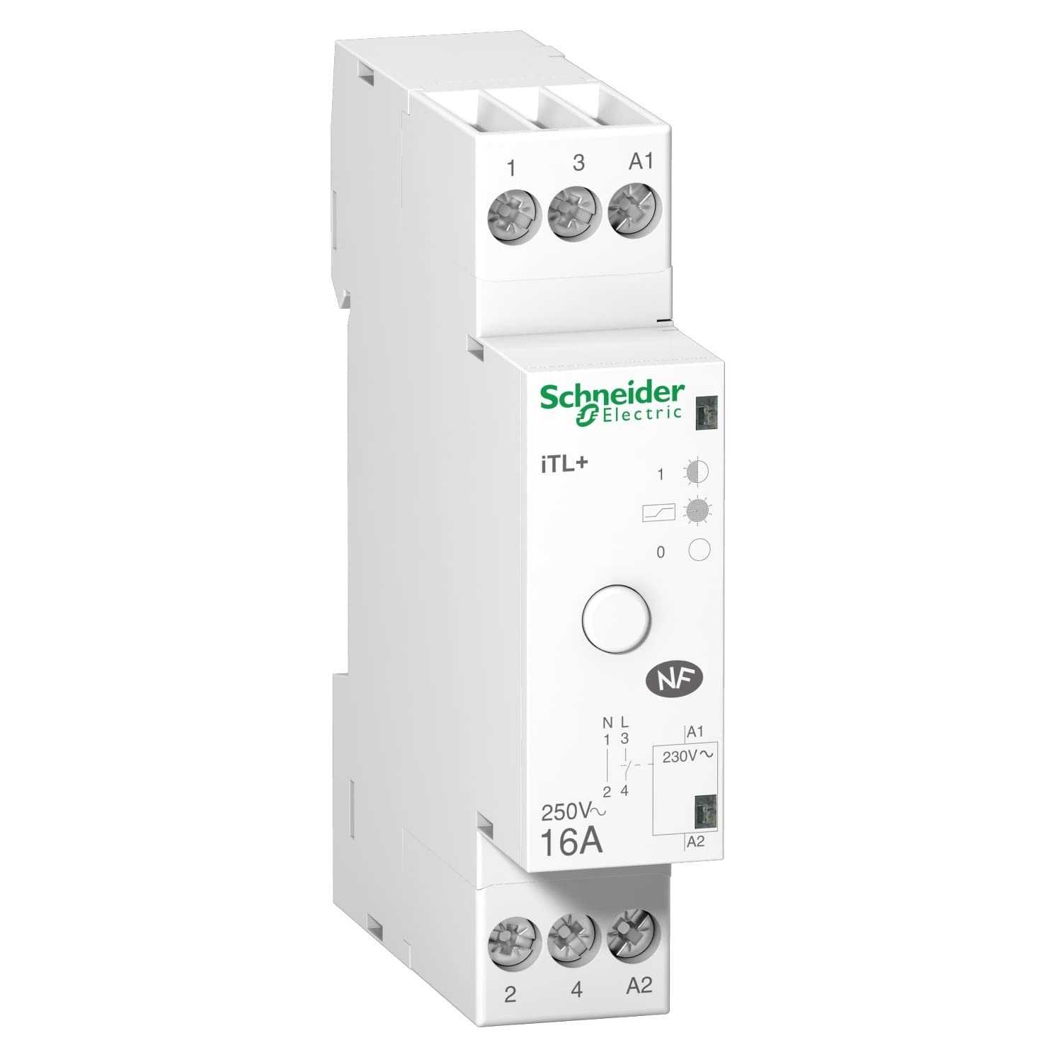 Schneider Electric a9 °C15032 telerruptor ITL +, 1P + N, 1 NO, TL + 1 NA 16 A, Coil 230 V AC 50 Hz
