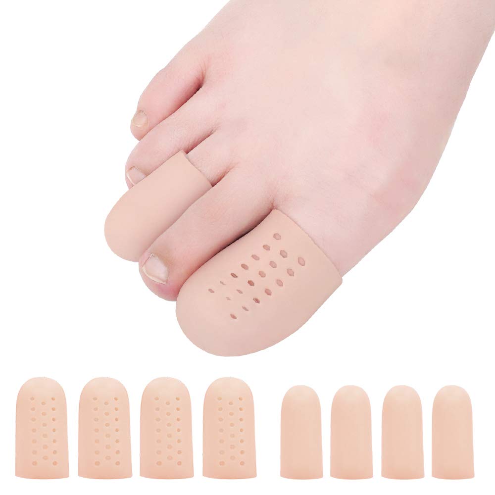 Beautulip Toe Cover Gel Protectors Breathable Toe Sleeves for Missing or Ingrown Toenails, Greek Toe and Hammer Toe PACK of 8 (Beige) : Beauty