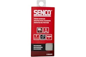 SENCO L13BABR 1" 18 Gauge 1/4" Crown Finish Staples, Galvanized Finish 1,000 Count Pack
