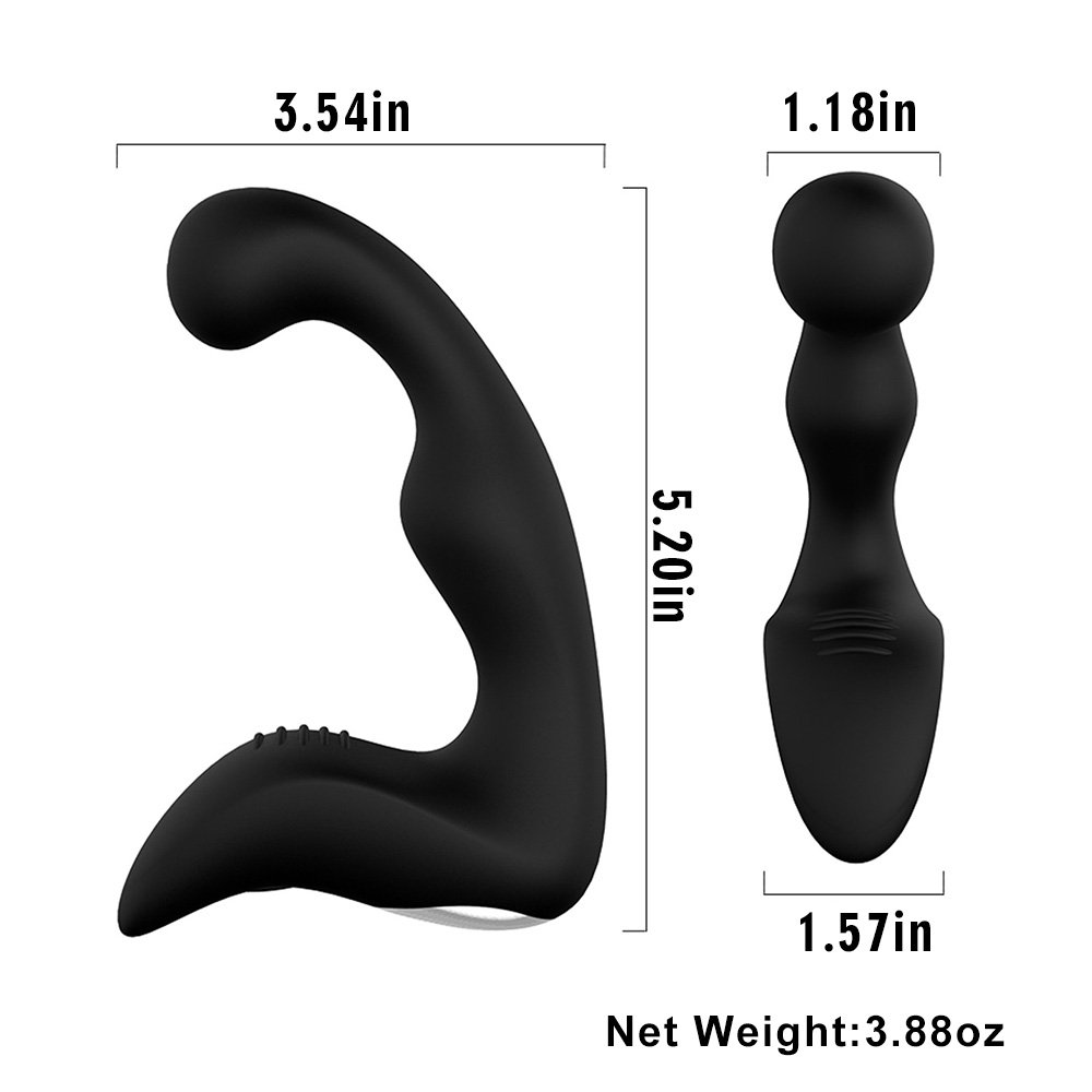 APRIL 14TH Silicone Rechargeable Vibrating Butt Anal Plug Prostate Vibrator, Anal Sex Toys for men,women or couples. Black. 4.23 Ounce