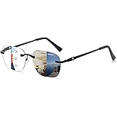 Myfeasy Photochromic Progressive Reading Glasses for Women Multifocal UV400 Sunglasses Blue Light Glasses Multifocus Reader