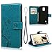 MOLLYCOOCLE Galaxy Note 4 Case, Natural Luxury Butterfly Stand Wallet Purse Blue PU Leather Credit Card ID Holders Design Flip Folio TPU Soft Bumper Ultra Slim Fit Cover for Samsung Galaxy Note 4