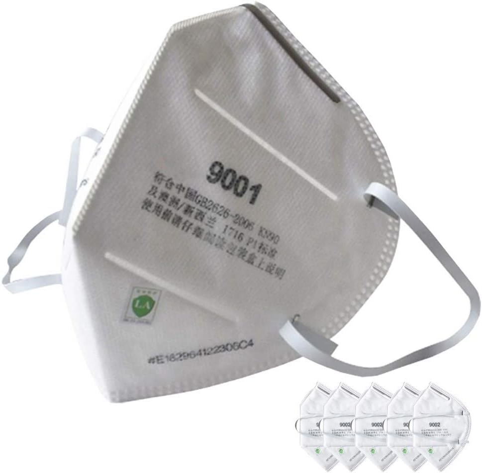 Trimakes Disposables Masks,KN90 Dust Respirator Folding Protection Mask PM2.5 Ear Head Hang (5PCS)