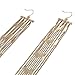 Fashion 18k Gold Plated Big Fan Fringe Drop Dangle Earrings Jewelry Chain Tassel Earrings Collarbone Earrings for Girls|EVERRICH