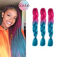 CXYP Two Tone Ombre Jumbo Braid Hair 24 Inch Synthetic Braiding Hair 3 Pieces Kanekalon Braiding Hair Extensions