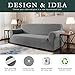 CHUN YI Stretch Oversized Sofa Slipcover 1 Piece Couch Cover, 4 Seater Settee Coat Soft with Elastic Bottom, Checks Spandex Jacquard Fabric, X-Large, Light Gray