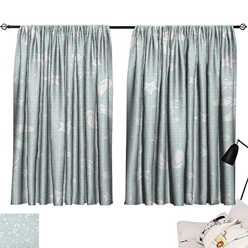 Josepsh Aqua Modes Darkening Curtains Beach Theme Design Shells