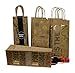 Christmas Holiday Wine Kraft Gift Bags 16, foil hot-Stamp Designs, 2 Packs of 8 Bottle Bags in Assorted Christmas Prints; Set of 16 Bags (Style 2)