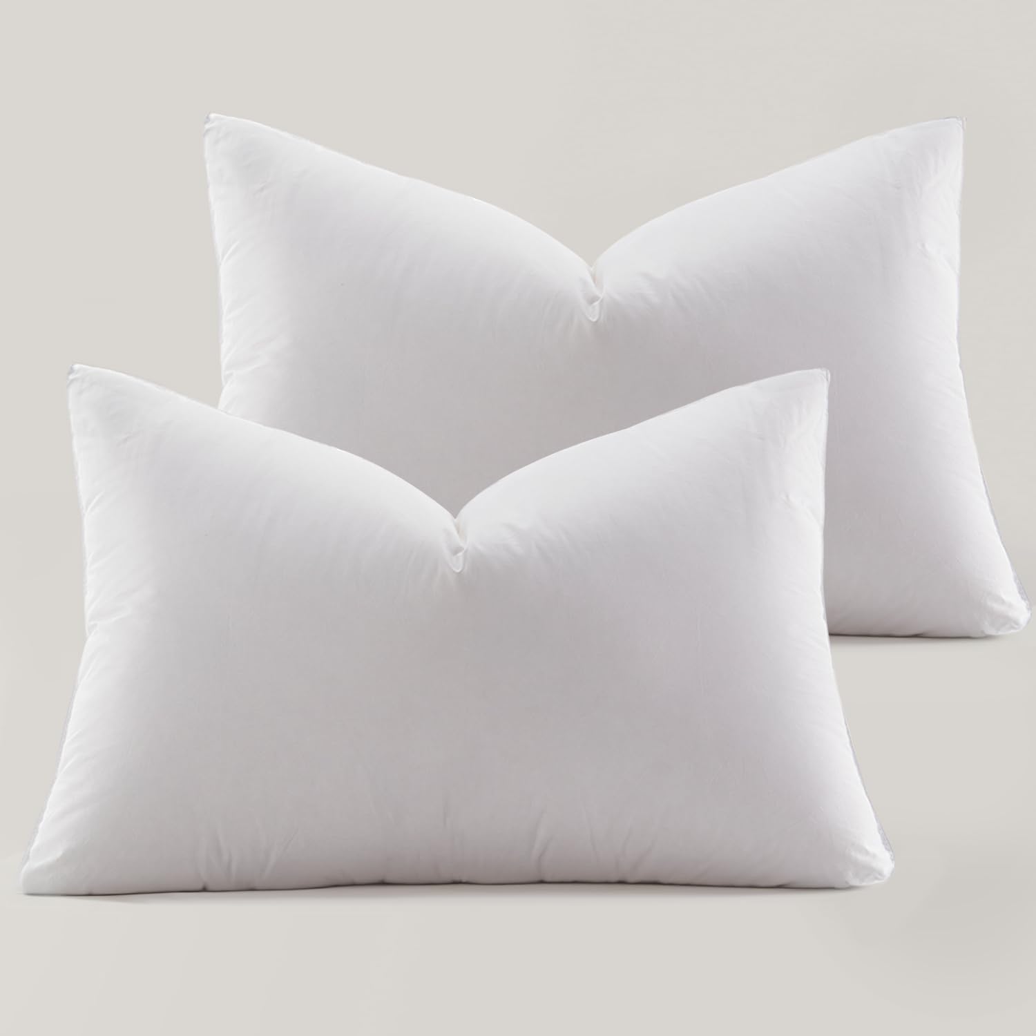 Photo 1 of Ultra Soft Down Pillow Standard Size Set of 2, All Down Filled Bed Pillow for Sleeping, 100% Cotton Shell 500 Thread Count 700 Fill Power, Soft Hotel Collection Down Feather Pillow 20" x 26"