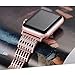 Secbolt Bling Bands Compatible with Apple Watch 38mm 40mm Iwatch Series 6/5/4/3/2/1/SE Stainless Steel Hollowed-out Replacement Wristband, Rose Gold