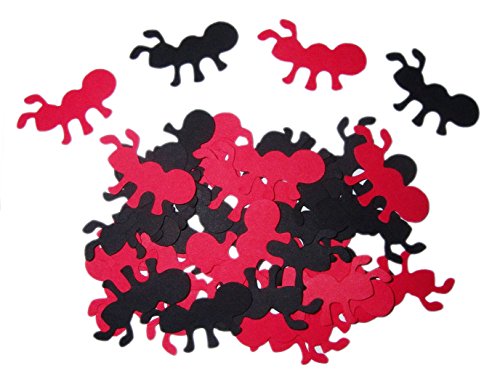 Custom & Fancy {1” x 1.5" Inch} 30 Pieces of Large “Table” Party
Confetti Made of Premium Card Stock w/ Cute Picnic Fire & Army Ant
Cutout Wildlife Bug Insect Scatter Topper Design [Red & Black]
