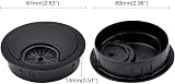 Rayibuir 2 Pack Desk Grommet Zinc Alloy Cable Cord Organizer Flat Black 60mm view 3