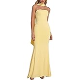 Auraxe 2026 Women's Bodycon Formal Maxi Dresses Elegant Tube Summer Wedding Guest Cocktail Party Dress with Scarf