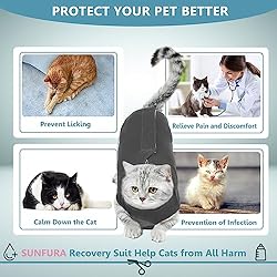 SUNFURA Cat Recovery Suit, Cat Onesie for Cats
