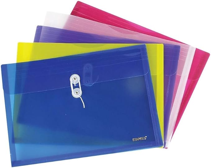 Staples Poly Envelopes w/Side Opening, Legal, Assorted, 5