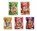 Helen Ou@chongqin Specialty: Youyou Japanese Pickled Pepper Dried Tofu Four Flavors (Five Spices, Pickled Pepper, wild pepper,soysauce) Bulk Package 500g/17.6oz/1.1lb by helen ou@yuyu