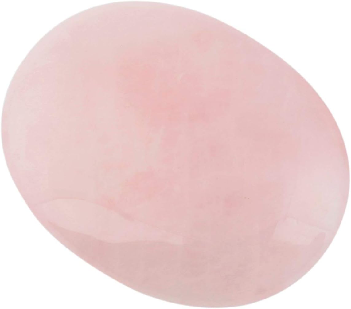 Nupuyai Soap Shape Healing Palm Stone, Smooth Pocket Worry Crystal, Rose Quartz,Set of 2