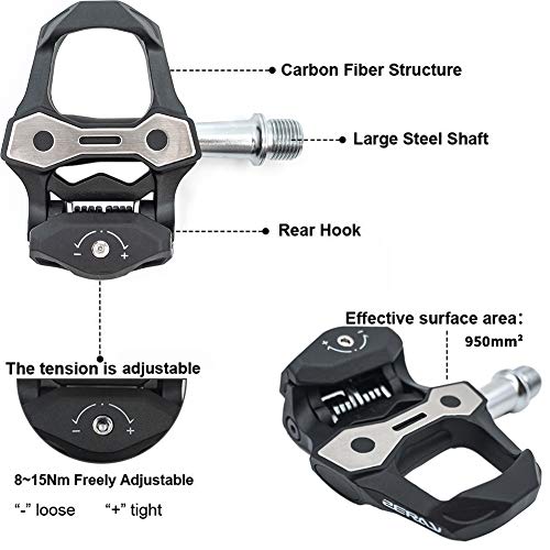 ZERAY Carbon Road Bike Pedals Peloton Pedal Clipless Pedals Road