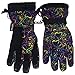 N'Ice Caps Girls Neon Hearts Thinsulate and Waterproof Outdoors Ski Gloves (10-12 Years, Black/Multi)