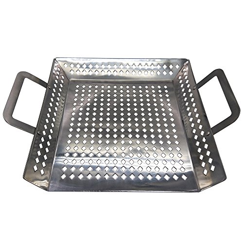 Dracarys Grill Pan Grill Topper Vegetable Grill Basket-Non-Stick Stainless Steel BBQ Grill Wok With Handles-Aegetable Grilling Accessories for Grilling Veggie, Fish, Meat.And Charcoal or Gas Grills - Thumbnail 6