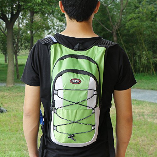 Hydration Backpack, Bukm UltraLight 2L Hydration Pack with Water Bladder Camping Hunting Running Hiking Cycling Walking Climbing Skiing Bag Daypack for Men Women Kids (Green) - Thumbnail 6
