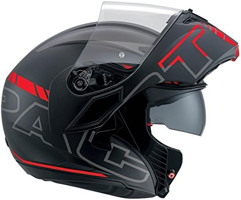 AGV Compact ST Matt Black Silver Red Flip Up Motorcycle Helmet (M / 57-58cm)