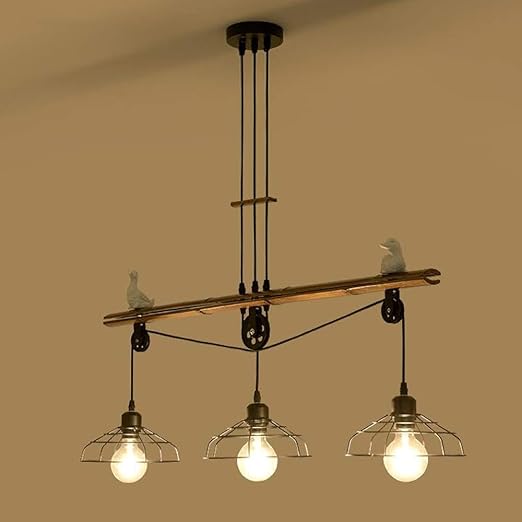 Retro Industrial Pendelleuchte Riemenscheibe Design Lampe E27 3 Esszimmer Hangeleuchte Decken Beleuchtung Leuchte Deckenleuchte Rund Vintage Kuchen Insel Bar Esszimmer Esstisch Kronleuchter Amazon De Beleuchtung