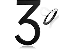 HADOIFE Self Adhesive House Number 5 Inch House Numbers for Outside Acrylic Modern Mailbox Numbers House Numbers for Outside Stick On Numbers Address Home Number for House Apartments Office Hotel(Number 3)