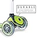 Globber Primo 3 Wheel Adjustable Height Scooter (Green/Gray)