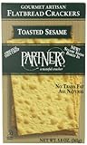 Partners Flatbread Style Crackers, Toasted Sesame, 5.8-Ounce Boxes (Pack of 6)