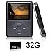 Lecmal Portable MP3/MP4 Player with 32G Micro SD Card Mini USB Port - Economic Multifunctional MP3 Player / MP4 Player Music Player Voice Recorder Media Player Flash Disk , Best Gift for Kids (Black)