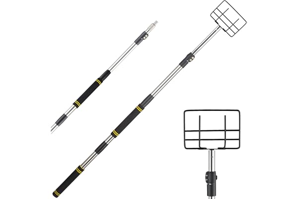 8.7ft Edge Protector Handle, Board Corner Edge Protector Pole V Shaped Edge Guards Adjustable for Flatbed Cargo with Sponge Grip (4.3-8.7ft)